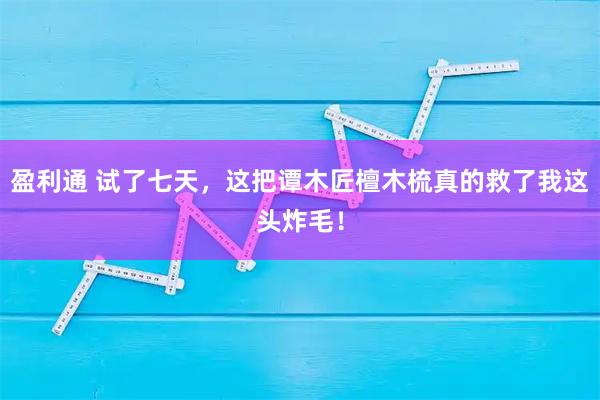 盈利通 试了七天，这把谭木匠檀木梳真的救了我这头炸毛！