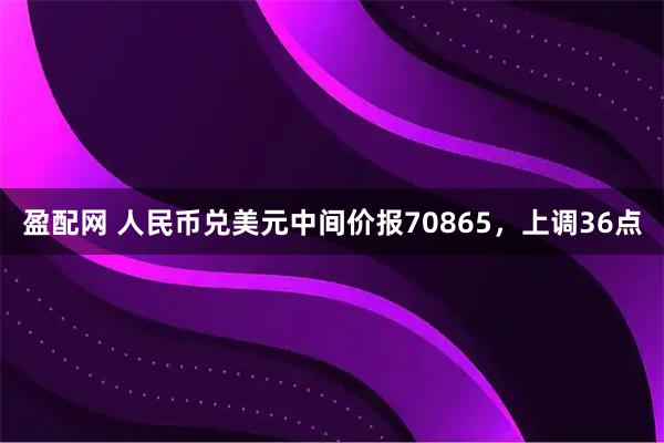 盈配网 人民币兑美元中间价报70865，上调36点